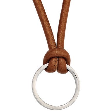 SIGO Collier Halskette Leder braun mit Ring aus Edelstahl 45 cm Kette Lederkette