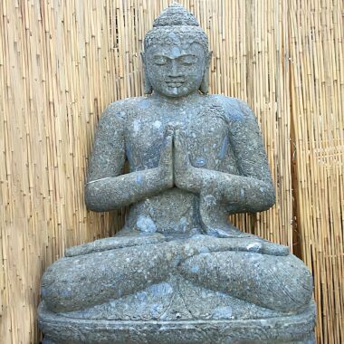 Unikat Betende Buddha Statue aus Naturstein / 150 cm