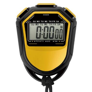 Wasserdichte Stoppuhr Digital Handheld LCD Timer Chronograph Sportzähler mit Gurt zum Schwimmen
