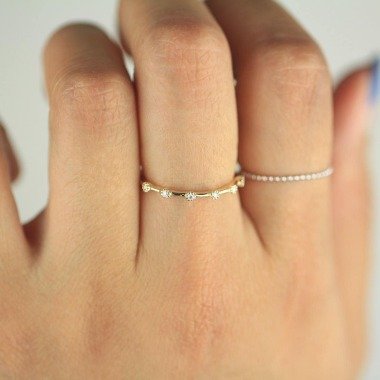 Diamantring/Diamant Ehering Verlobungsring Einzigartiger Gold Ring
