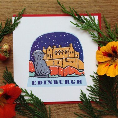 Edinburgh Schneekugel-Gruß-Karte
