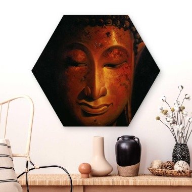 Hexagon-Holzbild Madras Buddha