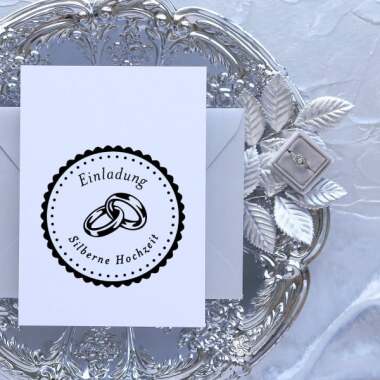 Hochzeitsstempel Einladung Silberne Hochzeit (Ø 50 mm)