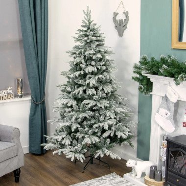 Künstlicher Weihnachtsbaum 183 cm Grün/Weiß