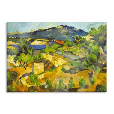 Paul Czanne Berge in der Provence, Glasbild