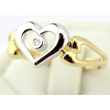 Ringe mit Herz aus Gold & Eleganter Bicolor Gold Herz Ring Mit Brillant
