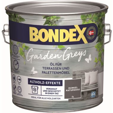 Terrassendielen-Zubehör & Bondex Garden Greys Öl 2,5 L dunkel naturgrau