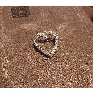 Vintage Strass Herz Brosche Kleine Sparkly Heart Pin Sarah Coventry Anstecknadel