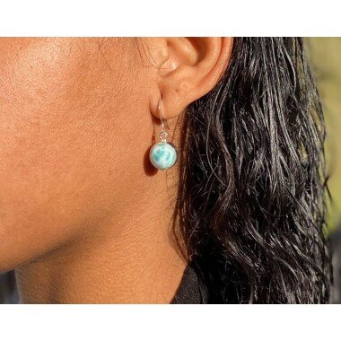 Beautiful Round Earplugs Of Larimar Available Good Quality | Make Your