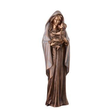 Bronze Figur Maria Mutter Gottes Madonna die Seelige / Mantel weiss