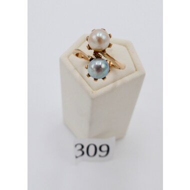 Eleganter Gold Perlen Ring 750 18K Gr. 55/17, 5 Us 7