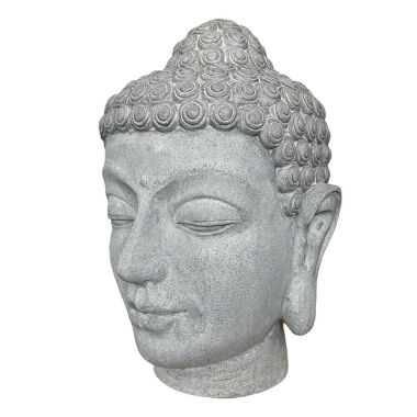 Gartendeko Buddha Kopf aus Polystone Zement
