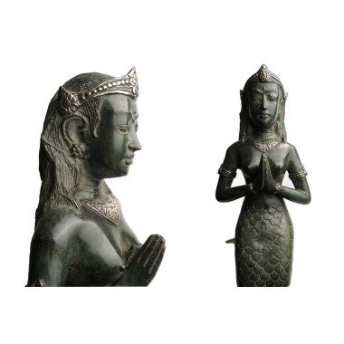 Meerjungfrau Deko, Statue Devi, Figur, Skulptur