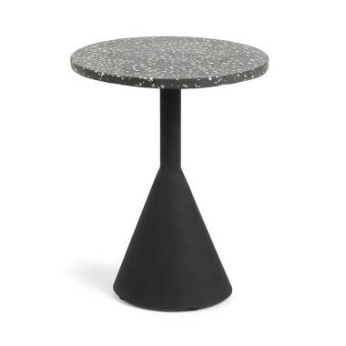 Runder Tisch mit Terazzo Platte Säulengestell