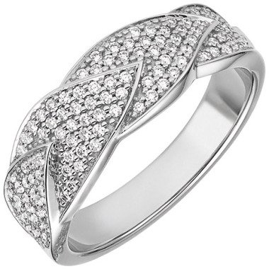 SIGO Damen Ring 585 Gold Weißgold 119 Diamanten Brillanten 0,45ct. Diamantring