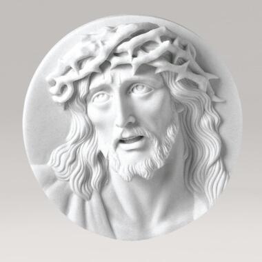 Skulptur Jesu aus Marmorguss Christus mit Dornenkranz