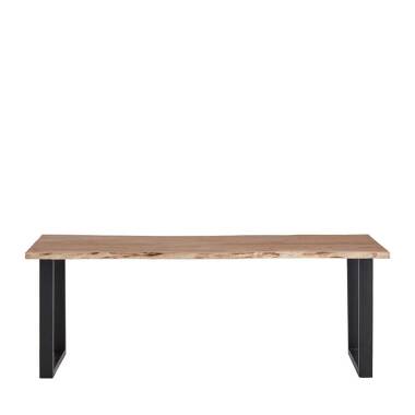 Tisch Esszimmer Baumkante aus Akazie Massivholz Metall