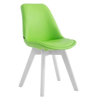 TPFLiving Stuhl Manolo Kunstleder Weiß grün Stück