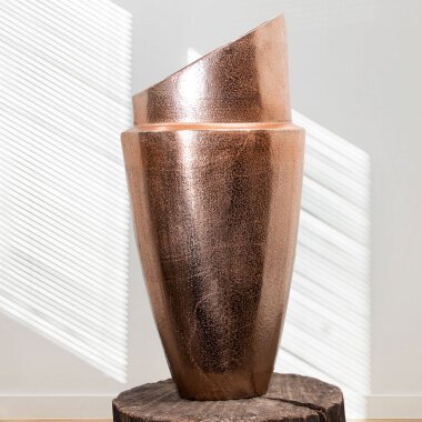 Aluminium Vase, Amphore, Groß, Vase, Kupferfarbend