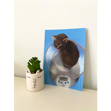 Bezaubernd Smol Katze Kunstdruck | Mini Kätzchen