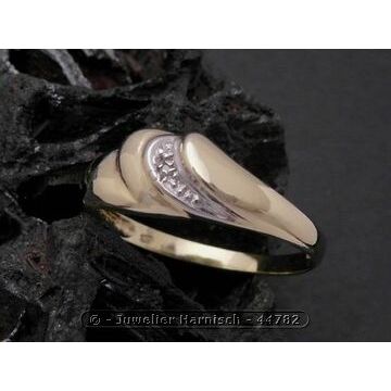 Bicolor-Ring aus Gold 333 & Gold Ring kunstvoll Gold 333 bicolor Diamant