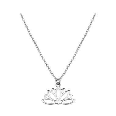 Blume Halskette in 925 Silber