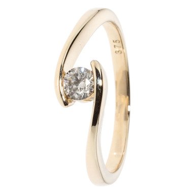 Brillant-Ring,champagner,SI,0,25 ct.,Gold 375 pol. 19 Gold 375