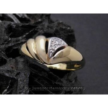 Gold Ring modisch Gold 333 bicolor Diamant Goldring Gr. 54,5