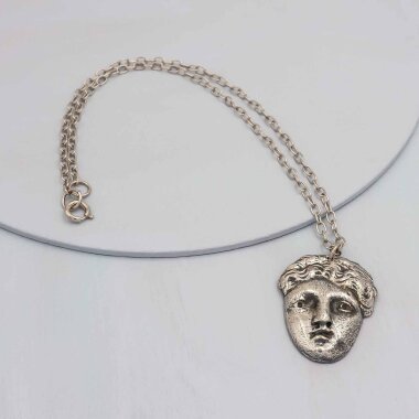 Halskette Sofia altgriechisch mit Gesicht als Anhänger