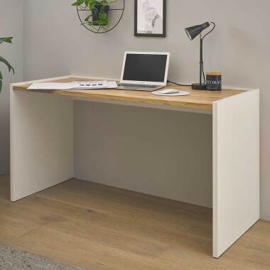 Moderner Schreibtisch in Weiß und Wildeiche