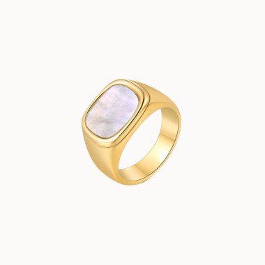 Statement Ring Mit Perlmutt | Elegant Gold Vermeil Sterling Silver Modern