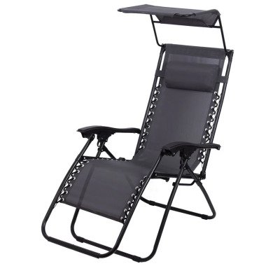 Todeco Liegestuhl klappbar mit Sonnenschutz