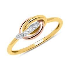 Tricolor-Ring aus Metall & Ring aus 585er Gold tricolor mit Brillanten