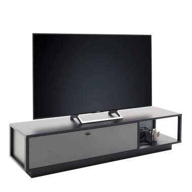 TV Tisch in Grau einer Schublade & offenem Fach