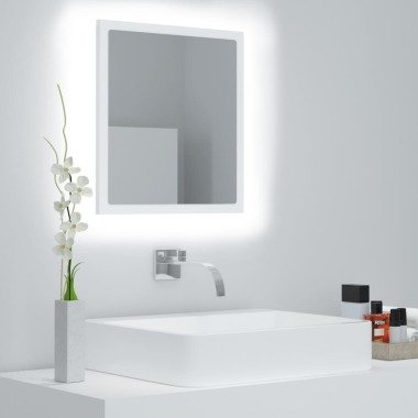vidaXL LED-Badspiegel Weiß 40x8,5x37 cm Acryl