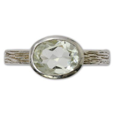 Vintage Silber 925 Sterling Oval Cut Pale Citrin Edelstein Ring Größe