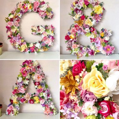 3D Blumen Buchstaben, Alphabet, Hochzeit