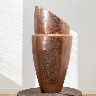 Aluminium Vase, Amphore, Mittel, Vase, Kupferfarbend