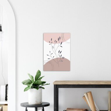 Boho Poster | Blätter Halbkreis Minimalistisch Dekoration Wandbild Wohnzimmer