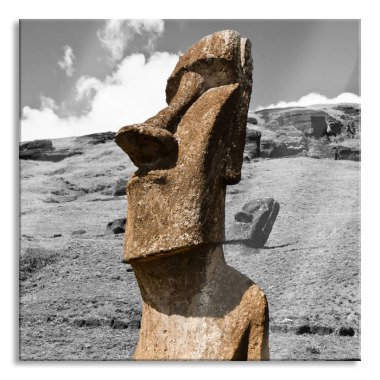 Glasbild Moai-Statue auf der Osterinsel