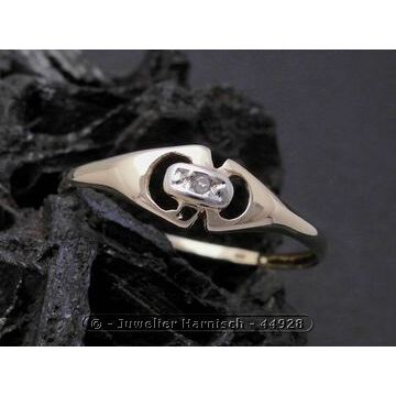 Gold Ring elegant Gold 585 bicolor Diamant