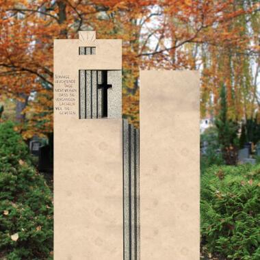 Grabdenkmal zweiteilig Naturstein modernes Design Tanaro