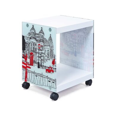 Inter Link Beistelltisch Nachttisch Cube London-Design