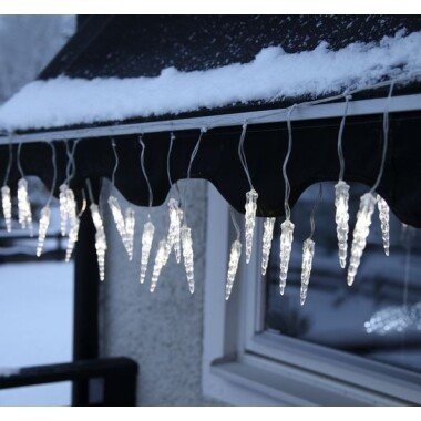 LED Lichterkette Eiszapfen 40 kaltweiße Eiszpafen