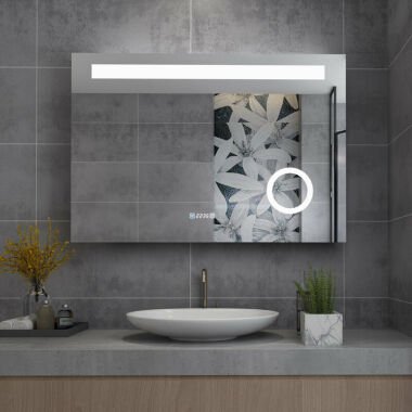 MIQU LED Badspiegel 100x70cm mit Beleuchtung