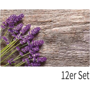 Platzset, Tischset Lavendel Holzoptik braun