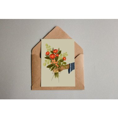 Postkarte Blumenstrauß Geburtstagskarte Blumen Karte