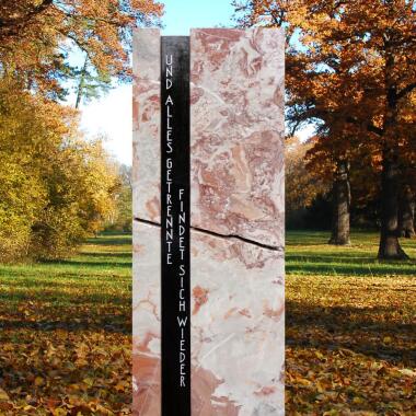 Stilvoller Einzelgrabstein Marmor mit Spruch stehend Degas
