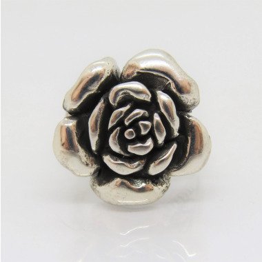 Vintage Sterling Silber Blumen Rose Ring Größe 10