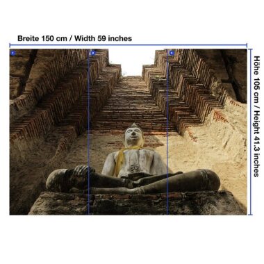 wandmotiv24 Fototapete Eine große Buddha-Statue